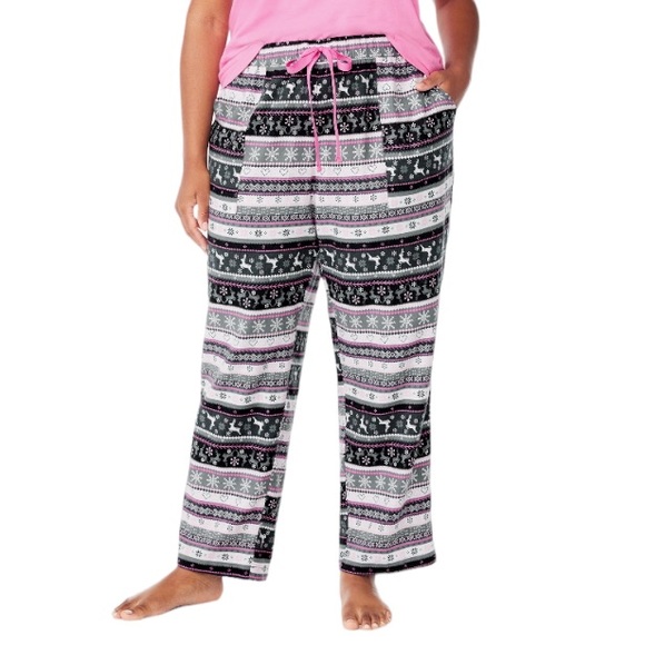 NWT - Joyspun Women’s Christmas Pajama Sleep Pants (Pink, Black, Grey Design) - Picture 6 of 11